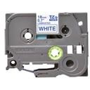 Cinta Brother TZE243G - 18mm x 8m - Texto Azul sobre Blanco - Laminada