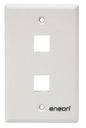Placa de pared (faceplate) enson epro-fp20 compatible con jack keystone 2 puertos color blanco, uso en interior, ideal para cone