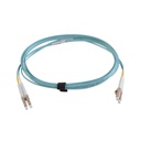 Jumper de fibra óptica multimodo 50/125 xglo om3, lc-lc duplex, ofnr, color aqua, 3 metros