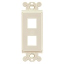 Marco de módulo dúplex, para placas frontales estándar gfci, acepta 2 módulos keystone, color blanco