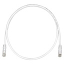 Cable de parcheo tx6, utp cat6, 24 awg, cm/lszh, color blanco mate, 15ft