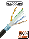Saxxon oftpcat6copext - bobina de cable ftp cat6 100% cobre/ 305 metros/ blindado/ color negro/ uso exterior/ ideal para cablead